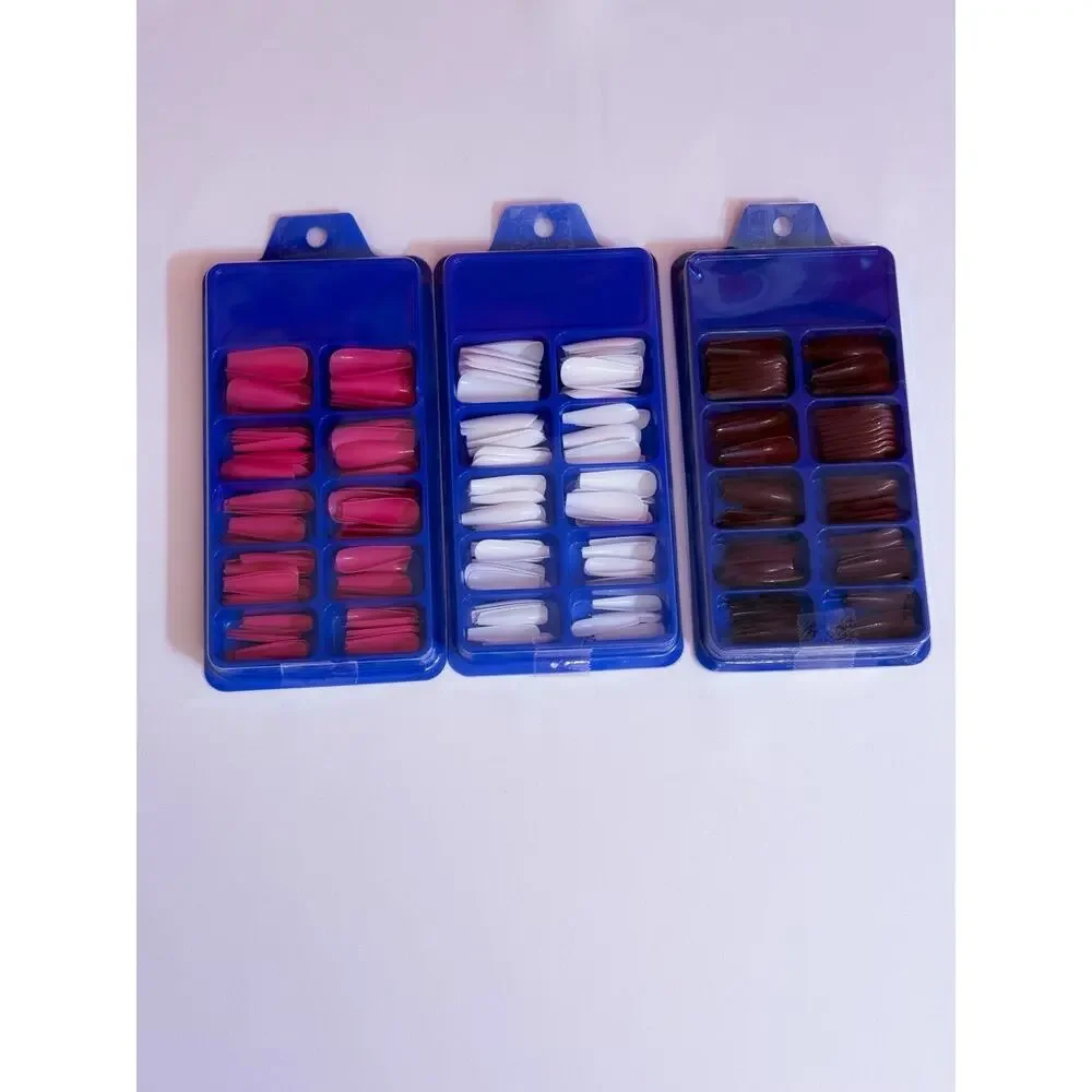 Set Of 3 Nails Women Classy Collection White, Orchid Pink, Burgundy Press On